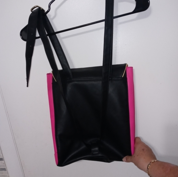 Juicy Couture Black And Barbie Pink Expandable Back Pack Satin logo lining main image 5